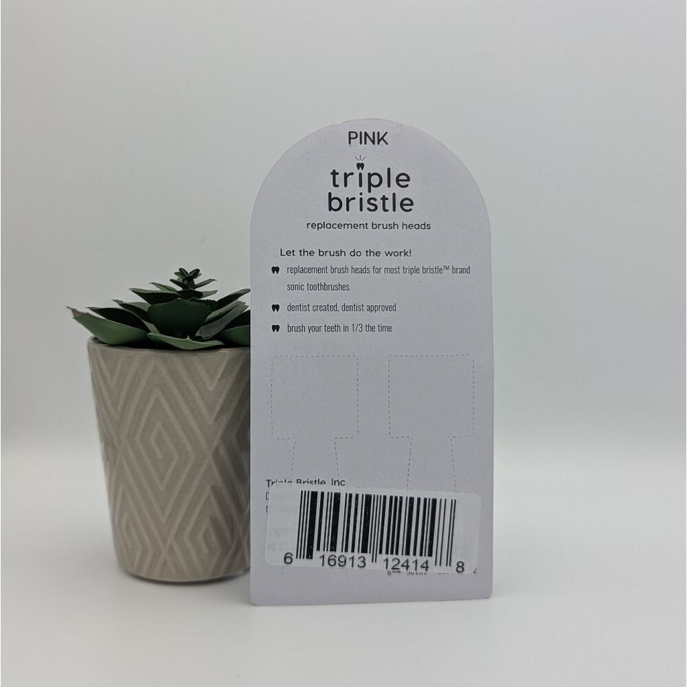 Triple Bristle Replacement Toothbrush Head Pink - Picture 2 of 2
